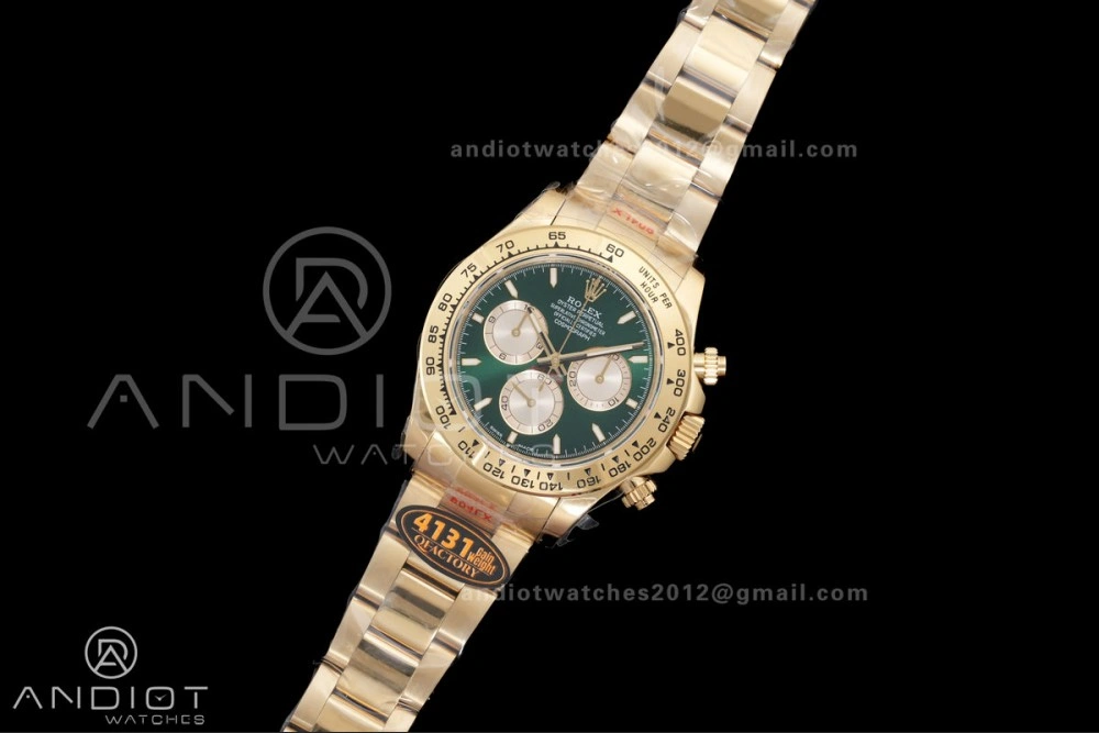 2025 Daytona 126508 QF 1:1 Best Edition Green YG Dial on YG Bracelet QF4131 V6 (Gain Weight) SmoothTexture 493