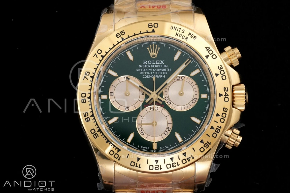 2025 Daytona 126508 QF 1:1 Best Edition Green YG Dial on YG Bracelet QF4131 V6 (Gain Weight) SmoothTexture 493
