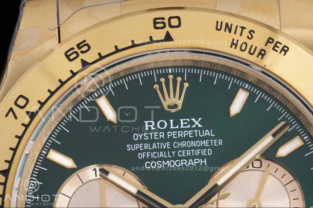 2025 Daytona 126508 QF 1:1 Best Edition Green YG Dial on YG Bracelet QF4131 V6 (Gain Weight) SmoothTexture 493