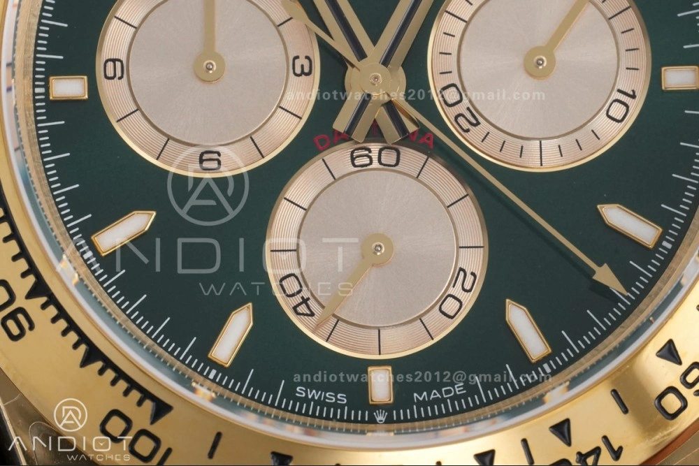 2025 Daytona 126508 QF 1:1 Best Edition Green YG Dial on YG Bracelet QF4131 V6 (Gain Weight) SmoothTexture 493