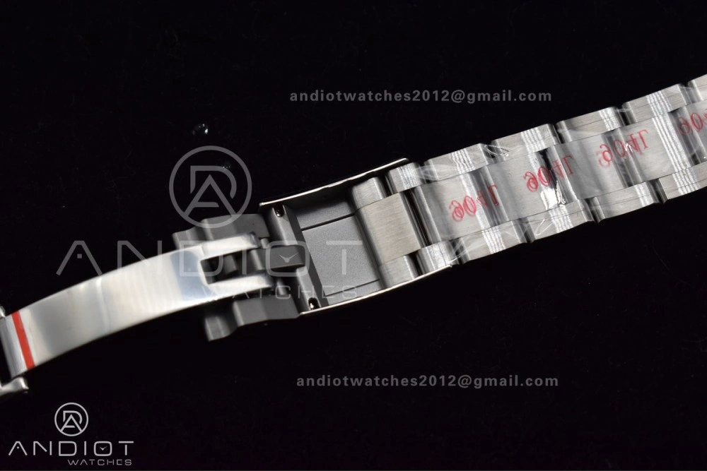 Stretchable Air-King 126900 Clean 1:1 Best Edition 904L Steel Black Dial on SS Bracelet VR 500