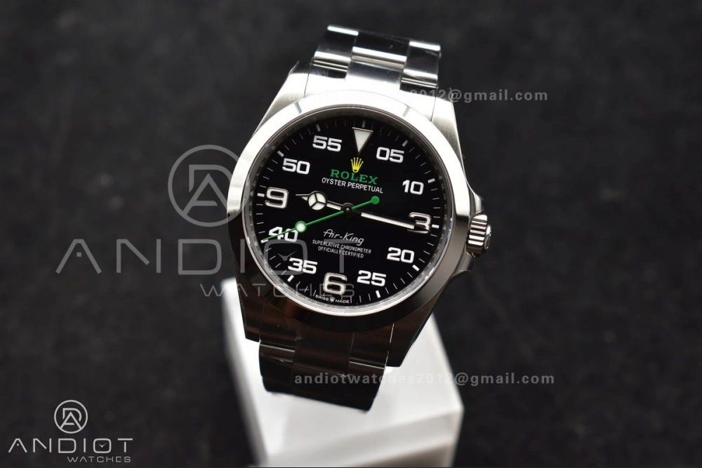 SmoothTexture Air-King 126900 VSF 1:1 Best Edition 904L Steel Black Dial on SS Bracelet VS 509