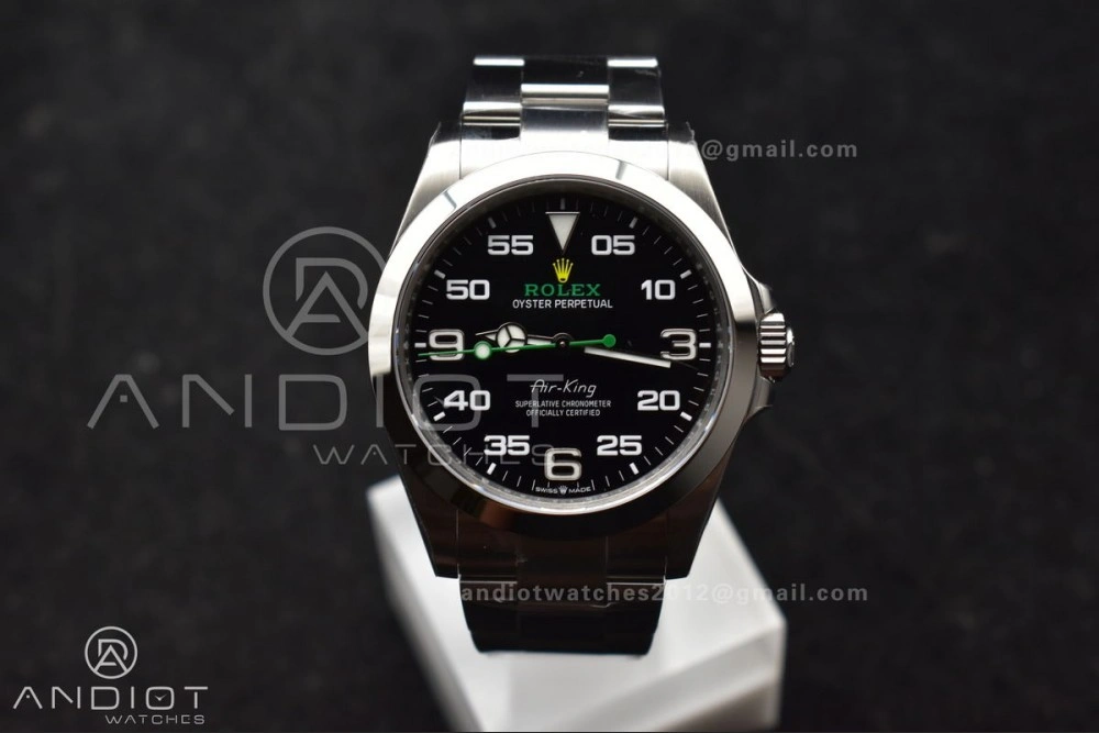 SmoothTexture Air-King 126900 VSF 1:1 Best Edition 904L Steel Black Dial on SS Bracelet VS 509