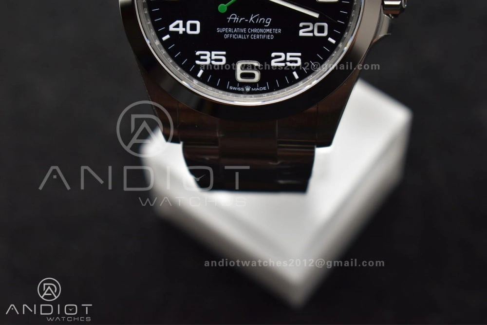 SmoothTexture Air-King 126900 VSF 1:1 Best Edition 904L Steel Black Dial on SS Bracelet VS 509