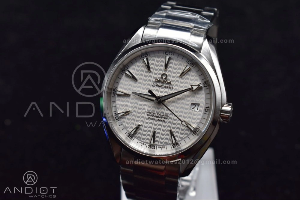 Original Aqua Terra 150M SS VSF 1:1 Best Edition White Waved Dial On SS Bracelet A 510