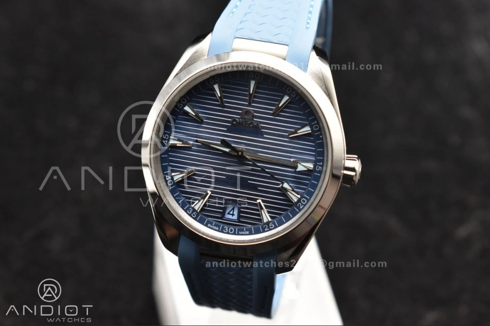 Comfortable Aqua Terra 41mm VSF 1:1 Best Edition Summer Blue Dial on Blue Rubber Strap A8900 Super Clone 31