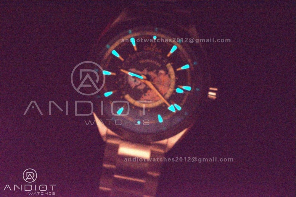 FashionForward Aqua Terra GMT Worldtimer 43mm Green Ceramic VSF 1:1 Best Edition on SS Bracelet A8938 Super Clone 6