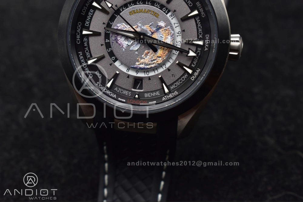 Aqua Terra GMT Worldtimer 43mm Titanium VSF 1:1 Best Edition on SS Bracelet A8938 Super Clone Packable 22
