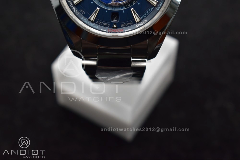 Sophisticated Aqua Terra Worldtimer VSF 1:1 Best Edition Blue Dial on SS Bracelet A8938 Super Clone 25