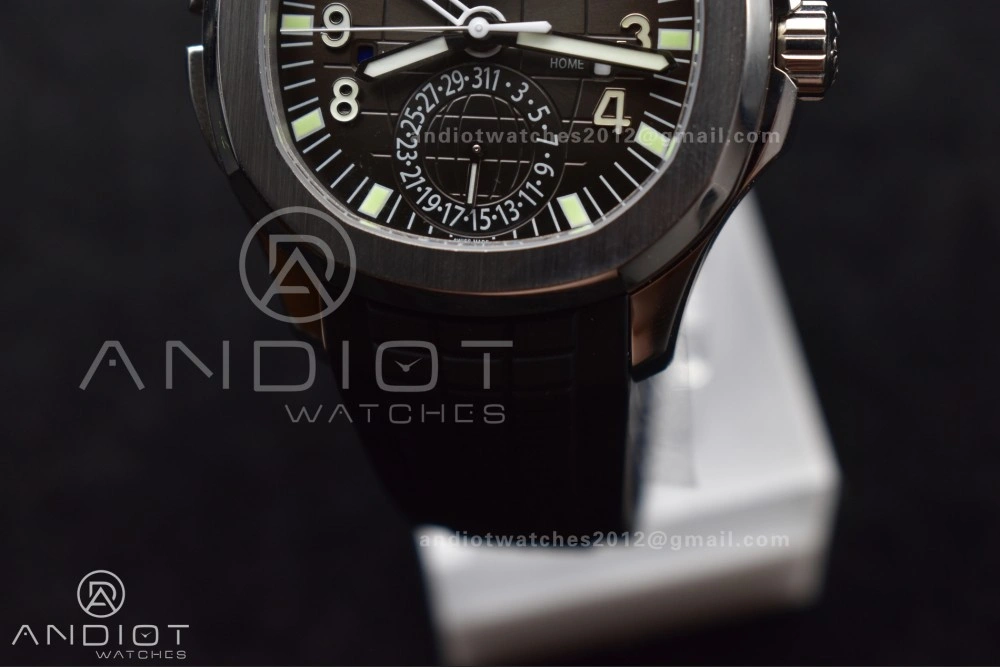 Aquanaut 5164A SS GRF Best Edition Gray Dial on Black Rubber Strap A324 V Affordable 383