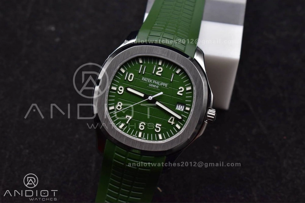 Aquanaut 5167G 42mm SS 3KF 1:1 Best Edition Green Dial on Green Rubber Strap A330 Super Clone V Supportive 375