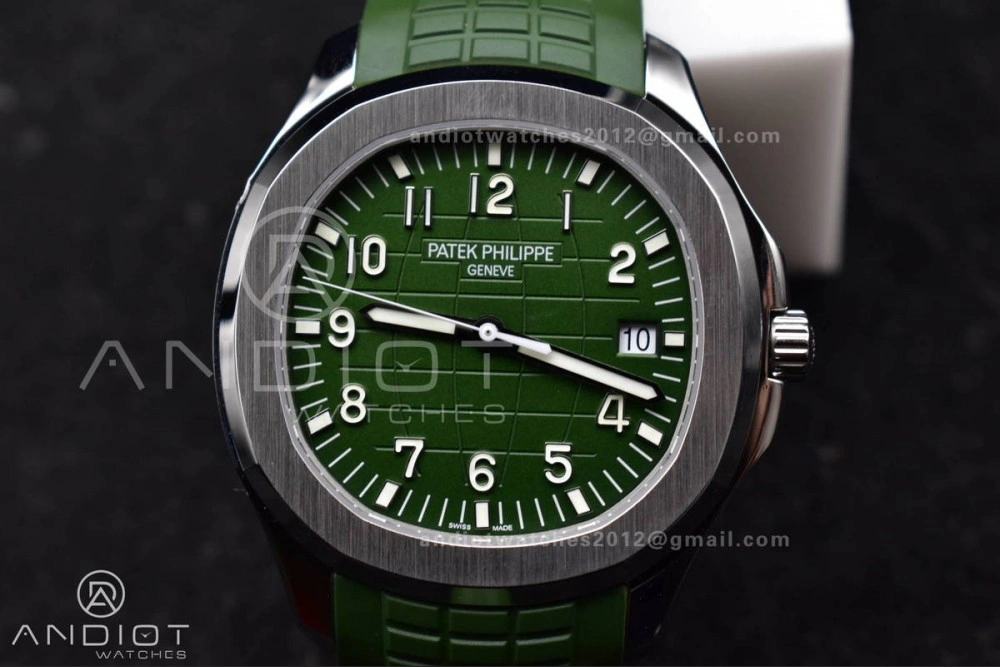 Aquanaut 5167G 42mm SS 3KF 1:1 Best Edition Green Dial on Green Rubber Strap A330 Super Clone V Supportive 375