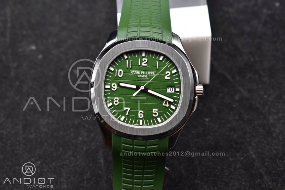 Aquanaut 5167G 42mm SS 3KF 1:1 Best Edition Green Dial on Green Rubber Strap A330 Super Clone V Supportive 375