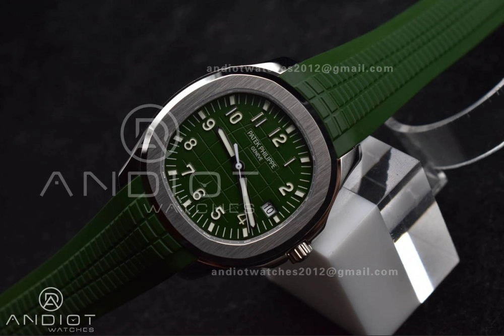 Aquanaut 5167G 42mm SS 3KF 1:1 Best Edition Green Dial on Green Rubber Strap A330 Super Clone V Supportive 375