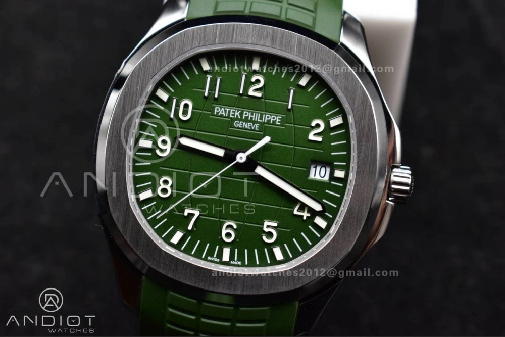 Aquanaut 5167G 42mm SS 3KF 1:1 Best Edition Green Dial on Green Rubber Strap A330 Super Clone V Supportive 375
