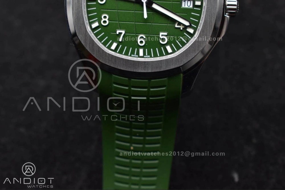Aquanaut 5167G 42mm SS 3KF 1:1 Best Edition Green Dial on Green Rubber Strap A330 Super Clone V Supportive 375