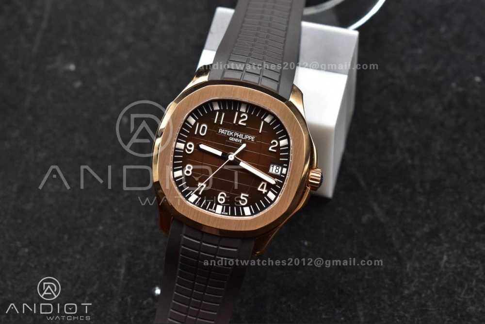 Elegant Aquanaut 5167R RG 3KF Best Edition Brown Dial on Brown Rubber Strap A330 Super Clone V 387
