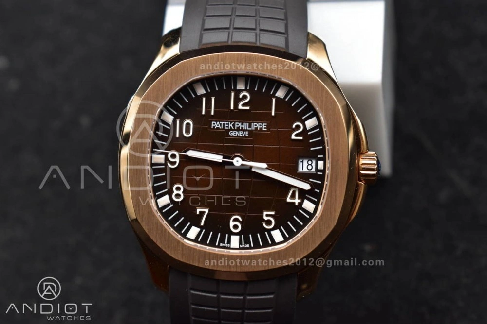 Elegant Aquanaut 5167R RG 3KF Best Edition Brown Dial on Brown Rubber Strap A330 Super Clone V 387