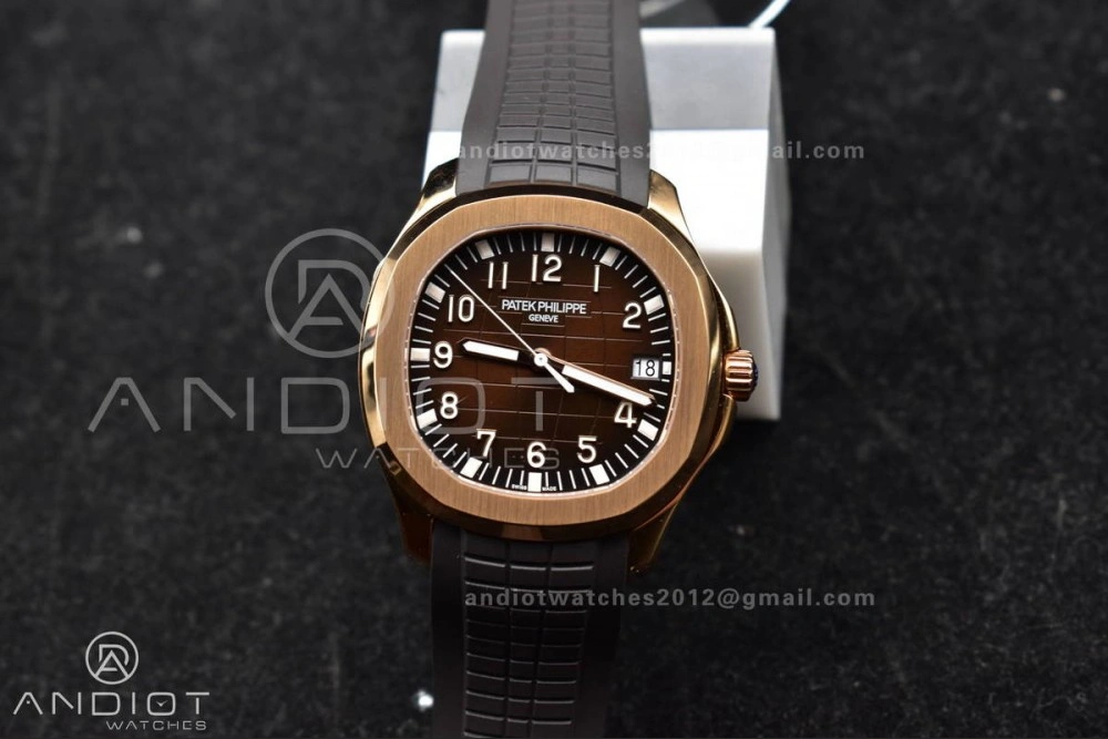 Elegant Aquanaut 5167R RG 3KF Best Edition Brown Dial on Brown Rubber Strap A330 Super Clone V 387