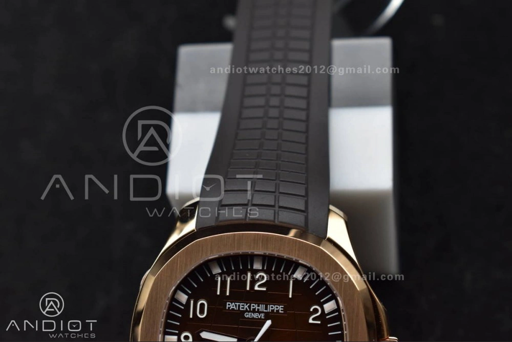 Elegant Aquanaut 5167R RG 3KF Best Edition Brown Dial on Brown Rubber Strap A330 Super Clone V 387