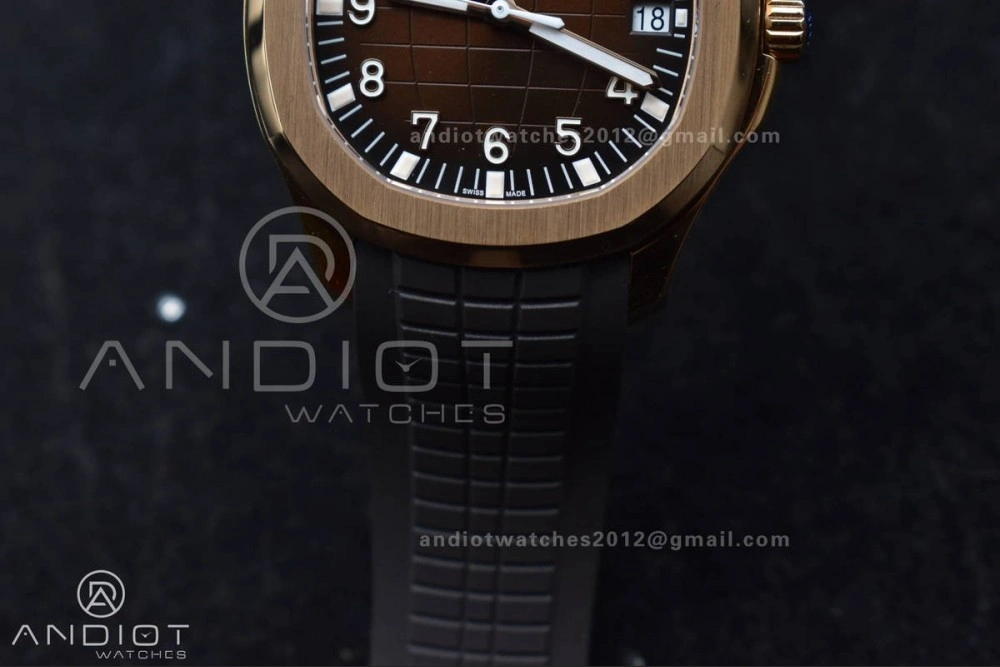 Elegant Aquanaut 5167R RG 3KF Best Edition Brown Dial on Brown Rubber Strap A330 Super Clone V 387