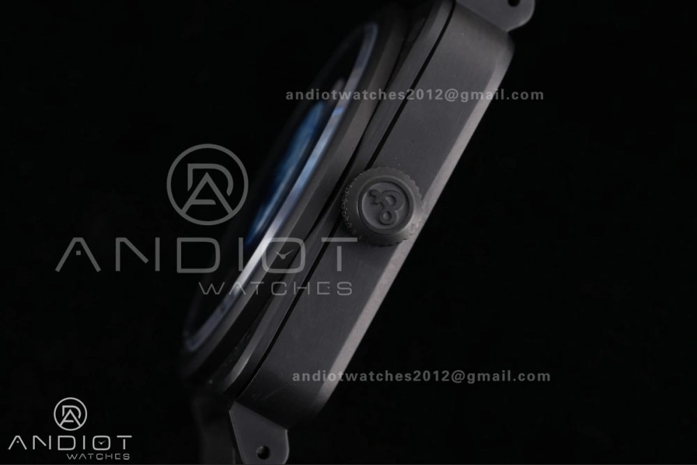Durable BR03 ASTRO Space Punk Black Ceramic M+F 1:1 Best Edition Aventurine Dial on Rubber Strap A 155