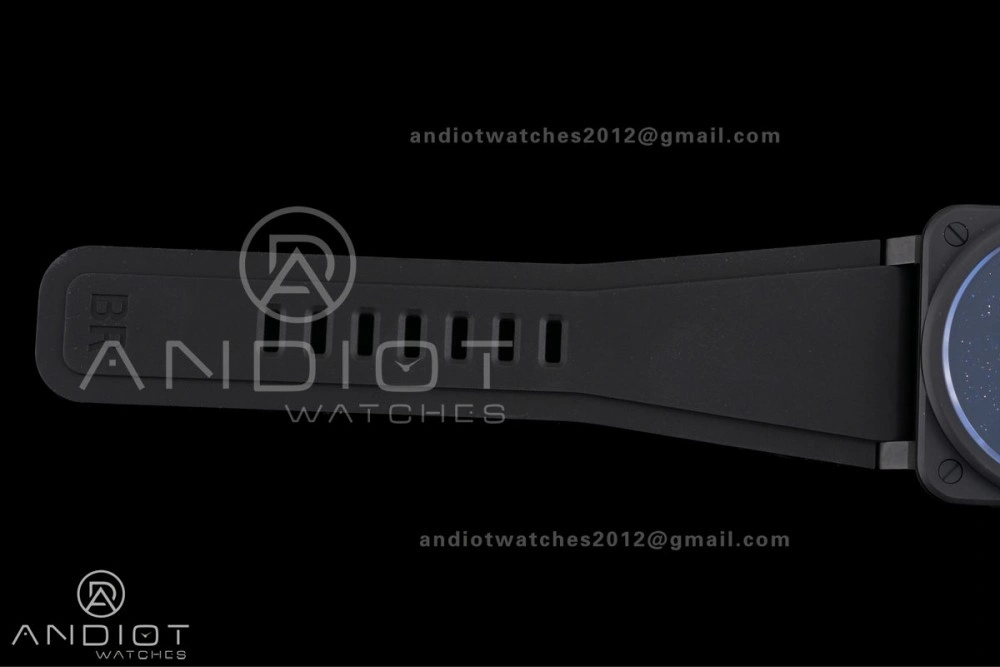 Durable BR03 ASTRO Space Punk Black Ceramic M+F 1:1 Best Edition Aventurine Dial on Rubber Strap A 155