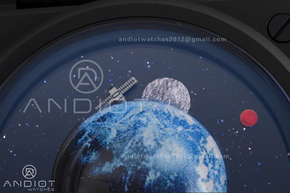 Durable BR03 ASTRO Space Punk Black Ceramic M+F 1:1 Best Edition Aventurine Dial on Rubber Strap A 155