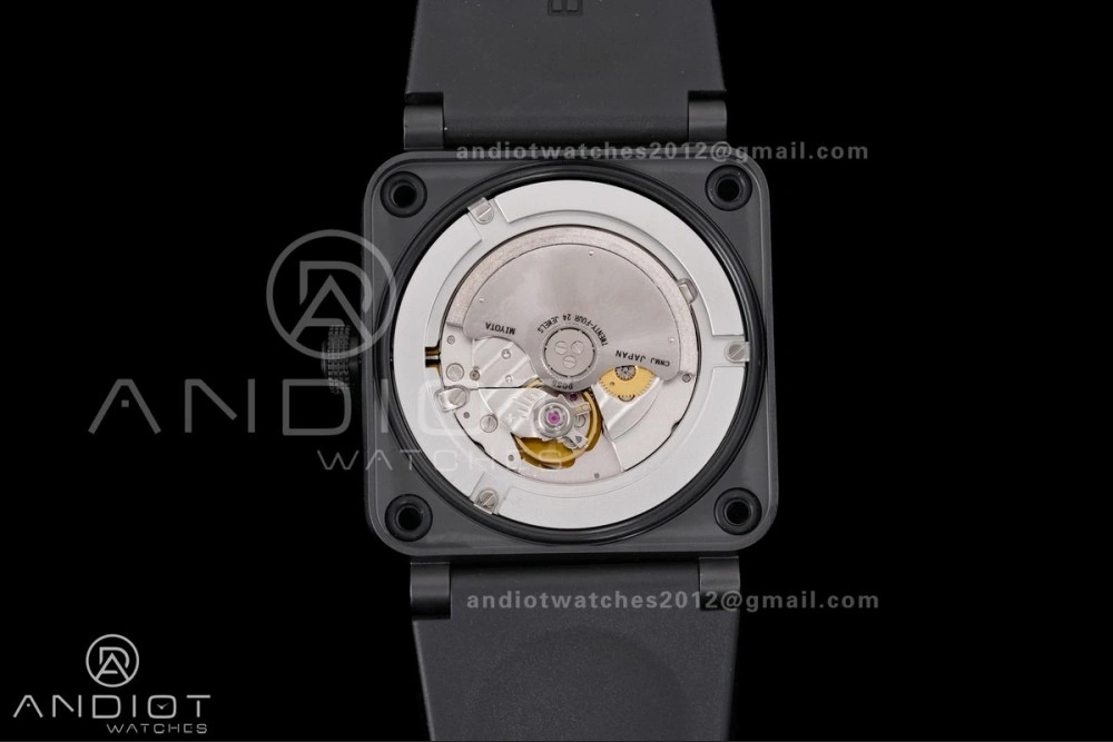 Durable BR03 ASTRO Space Punk Black Ceramic M+F 1:1 Best Edition Aventurine Dial on Rubber Strap A 155