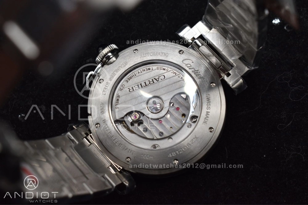 Efficient BVF Cartier Pasha Ladies Made 1:1 like the Genuine White Dial on SS Bracelet 531