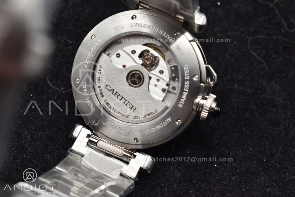 Efficient BVF Cartier Pasha Ladies Made 1:1 like the Genuine White Dial on SS Bracelet 531