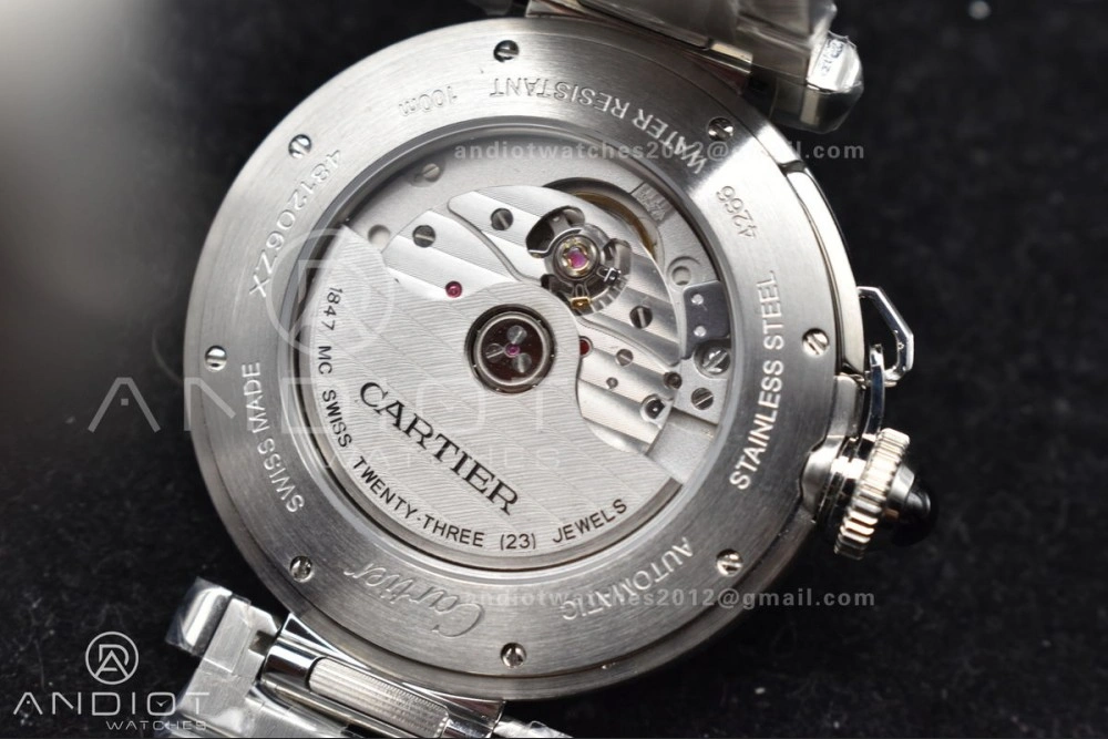 Efficient BVF Cartier Pasha Ladies Made 1:1 like the Genuine White Dial on SS Bracelet 531