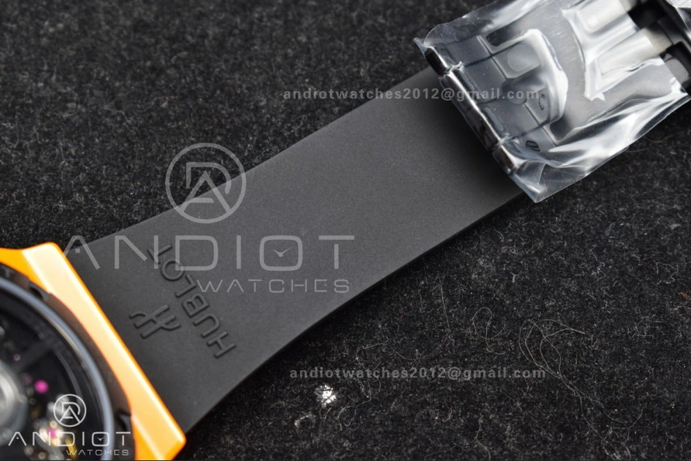 Stretchable Big Bang Unico 42mm Orange Ceramic BBF 1:1 Best Edition Skeleton Dial on Orange Rubber Strap A1280 V 275