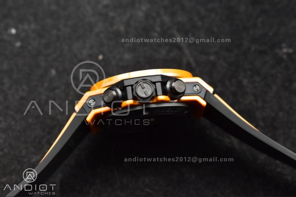 Stretchable Big Bang Unico 42mm Orange Ceramic BBF 1:1 Best Edition Skeleton Dial on Orange Rubber Strap A1280 V 275