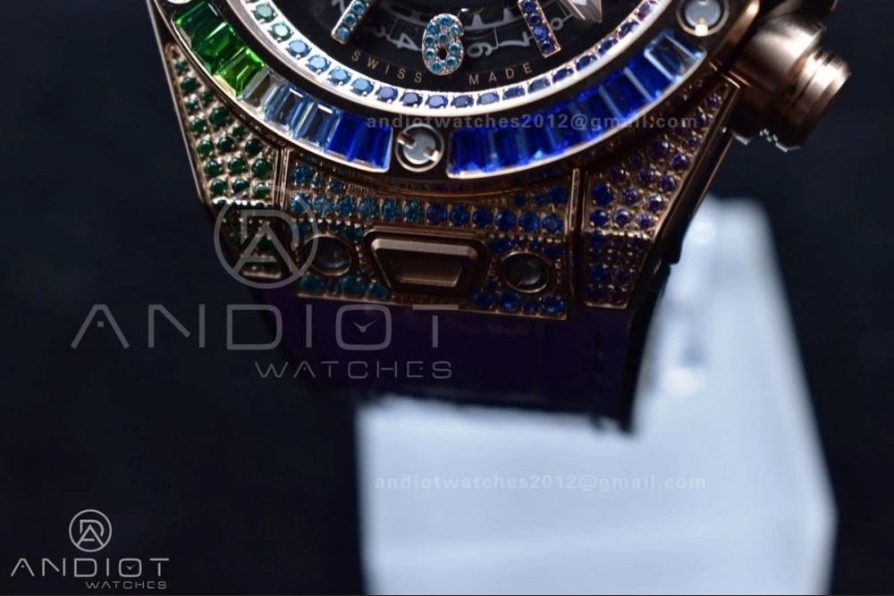 TimelessDesign Big Bang Unico Rainbow King RG 45mm ZF 1:1 Best Edition on Rainbow Gummy Strap A 277
