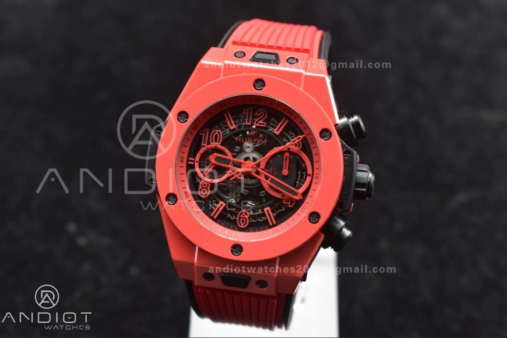 QuickDry Big Bang Unico Red Magic Ceramic BBF 1:1 Best Edition Skeleton Dial on Red Rubber Strap A 273