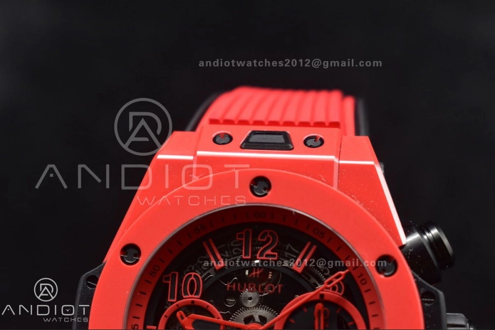 QuickDry Big Bang Unico Red Magic Ceramic BBF 1:1 Best Edition Skeleton Dial on Red Rubber Strap A 273