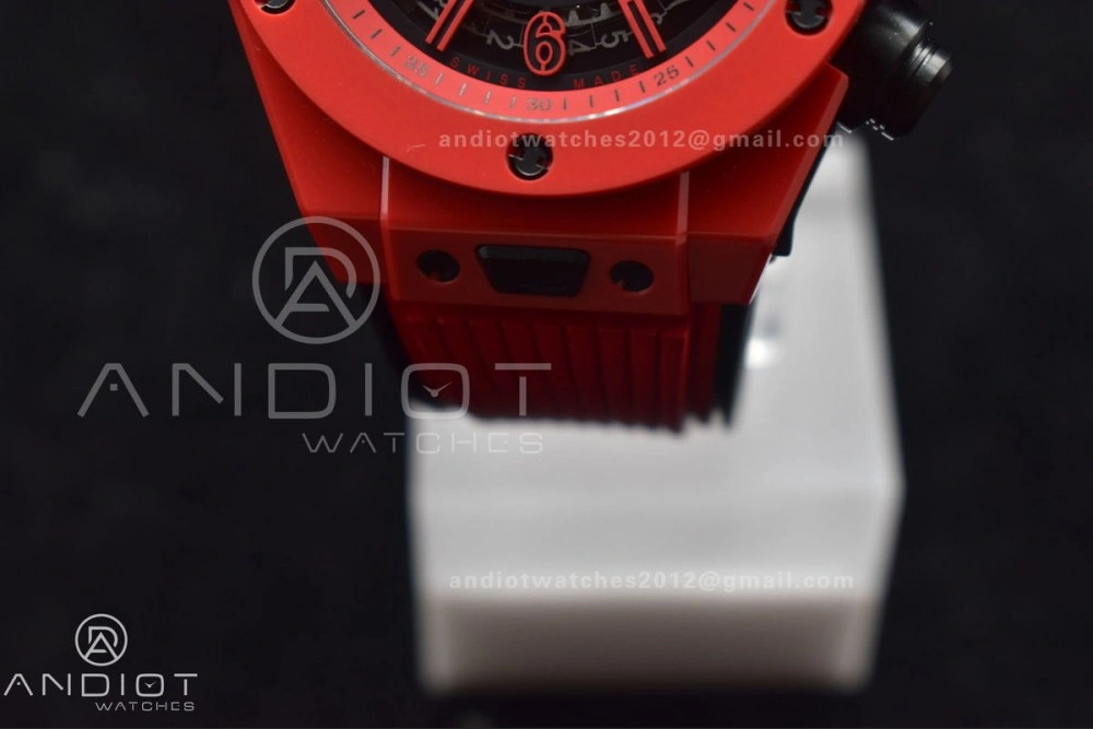 QuickDry Big Bang Unico Red Magic Ceramic BBF 1:1 Best Edition Skeleton Dial on Red Rubber Strap A 273
