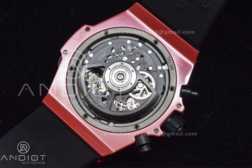 QuickDry Big Bang Unico Red Magic Ceramic BBF 1:1 Best Edition Skeleton Dial on Red Rubber Strap A 273
