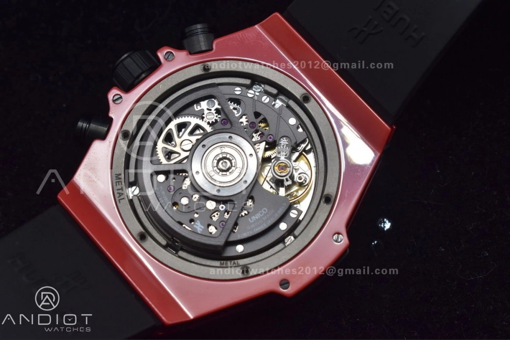QuickDry Big Bang Unico Red Magic Ceramic BBF 1:1 Best Edition Skeleton Dial on Red Rubber Strap A 273