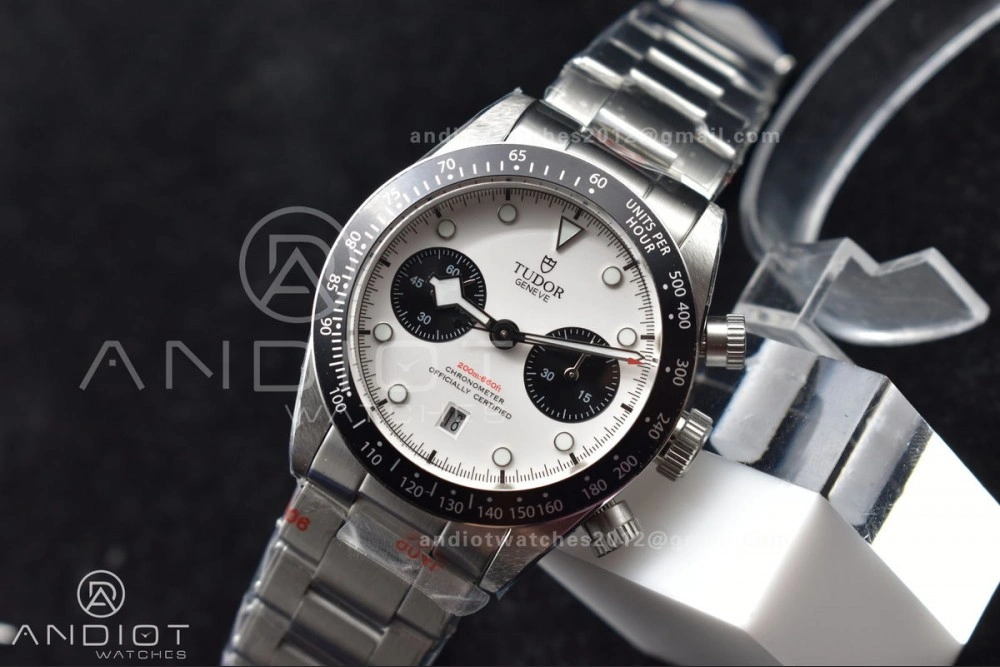 HighQuality Black Bay Chrono SS TWS 1:1 Best Edition White Dial on SS Bracelet A 522