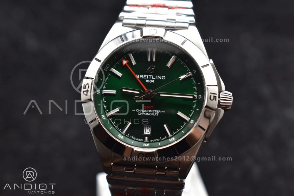Breitling BLS Factory Chronomat Automatic 1:1 Best Edition GMT 40mm Green Dial On SS Bracelet A Durable 233