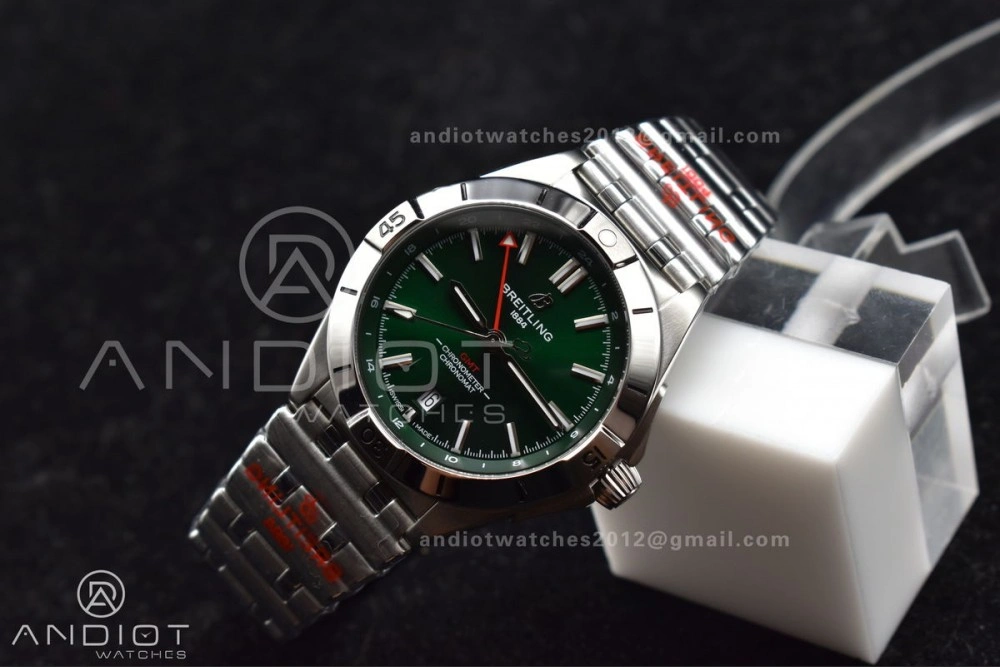 Breitling BLS Factory Chronomat Automatic 1:1 Best Edition GMT 40mm Green Dial On SS Bracelet A Durable 233
