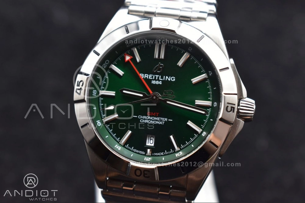 Breitling BLS Factory Chronomat Automatic 1:1 Best Edition GMT 40mm Green Dial On SS Bracelet A Durable 233