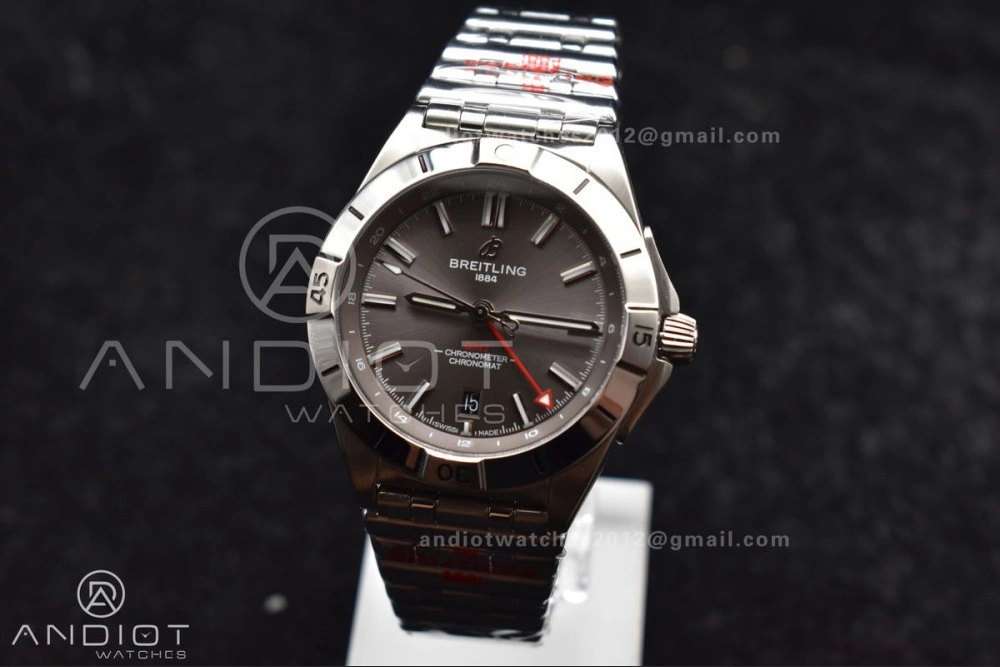 Breitling BLS Factory Chronomat Automatic 1:1 Best Edition GMT 40mm Grey Dial on SS Bracelet A Premium 163