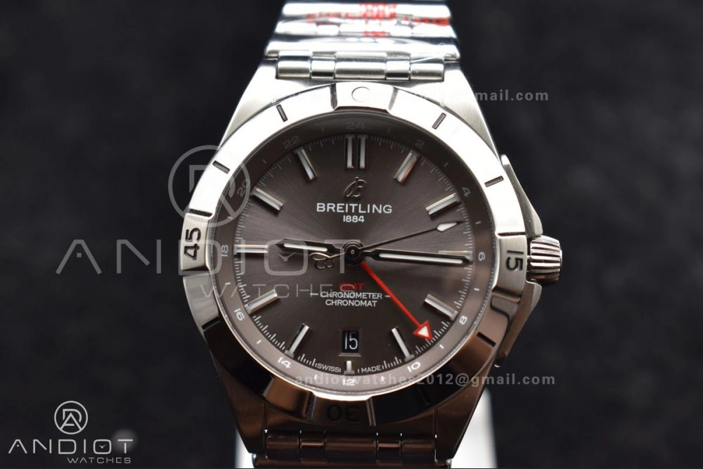 Breitling BLS Factory Chronomat Automatic 1:1 Best Edition GMT 40mm Grey Dial on SS Bracelet A SoftTouch 529