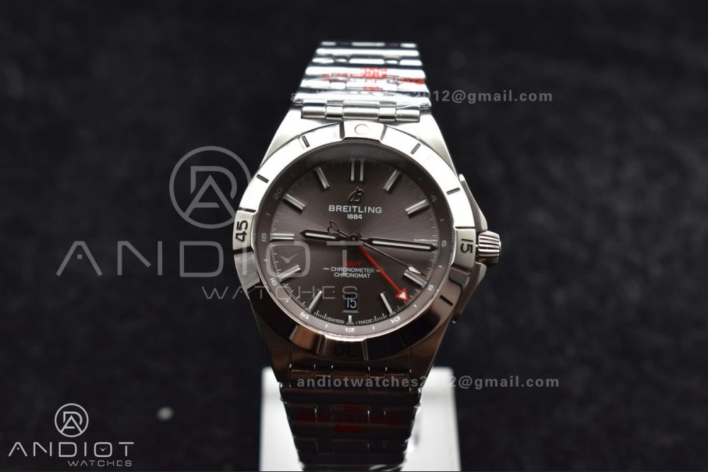 Breitling BLS Factory Chronomat Automatic 1:1 Best Edition GMT 40mm Grey Dial on SS Bracelet A SoftTouch 529