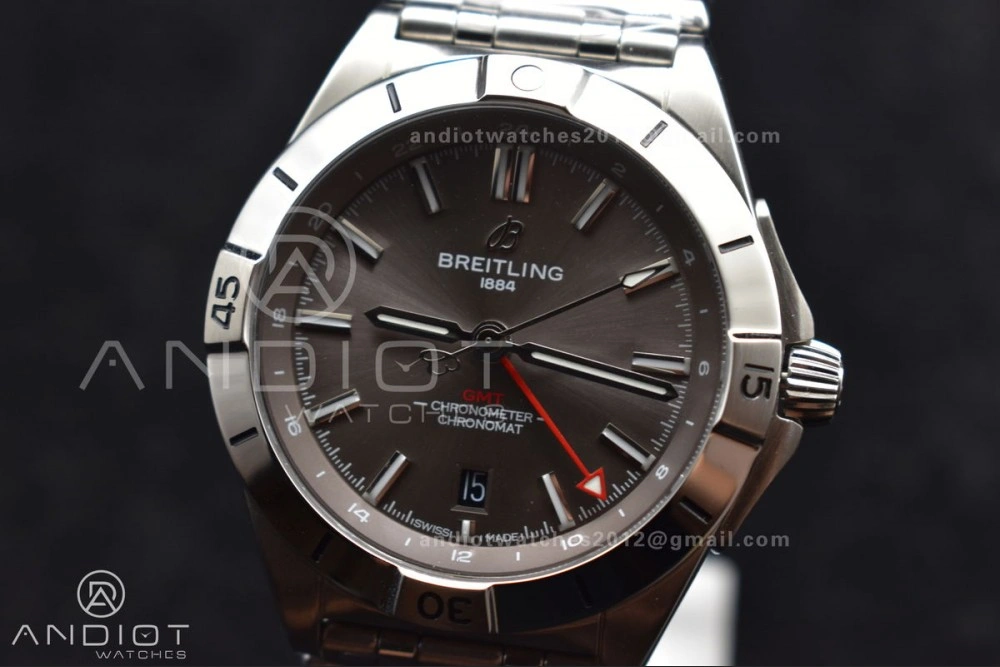 Breitling BLS Factory Chronomat Automatic 1:1 Best Edition GMT 40mm Grey Dial on SS Bracelet A SoftTouch 529