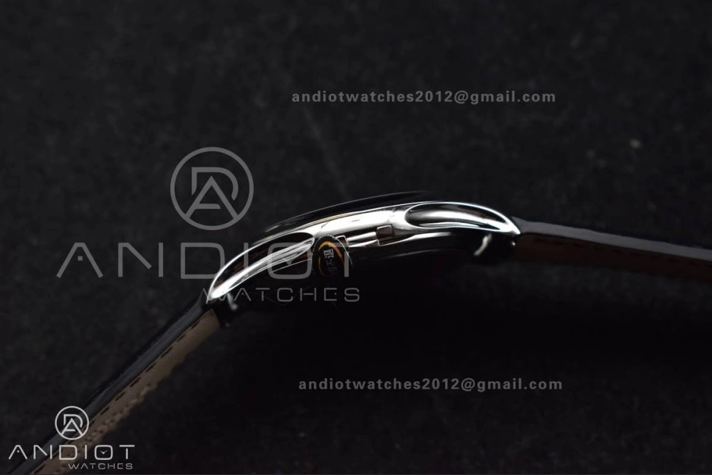 Calatrava 5227 SS 3KF 1:1 Best Edition Black Dial on Black Leather Strap A324 Super Clone V Premium 376