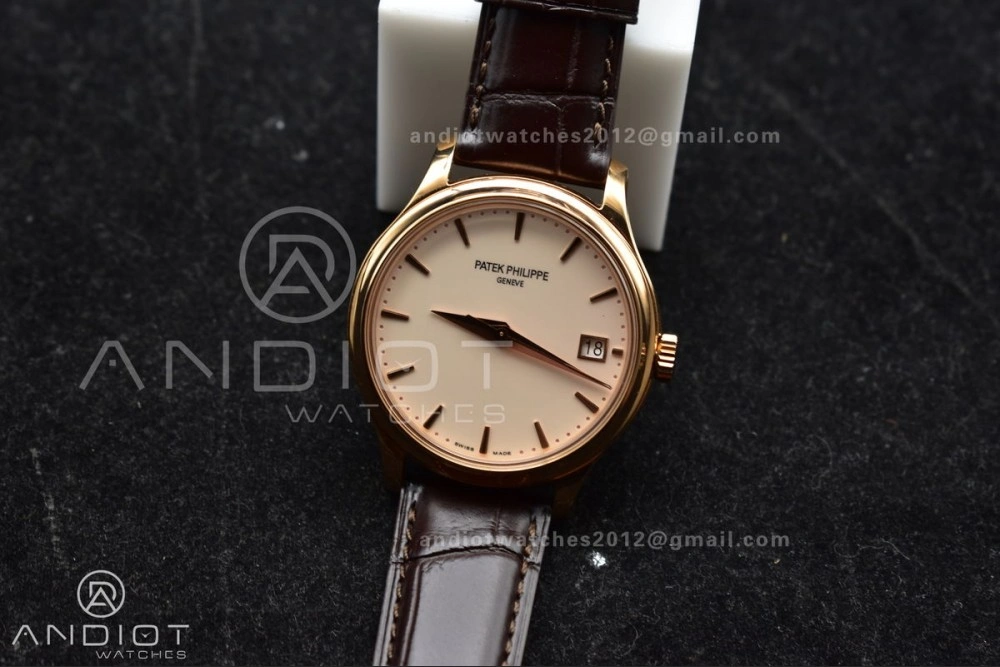 Calatrava 5227R SS 3KF 1:1 Best Edition White Dial on Brown Leather Strap A324 Super Clone V QuickDry 373